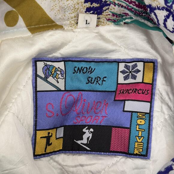 Vintage S Oliver Sport Jacket Large Retro Abstract Anorak Ski Snowboard 90s - Picture 3 of 13